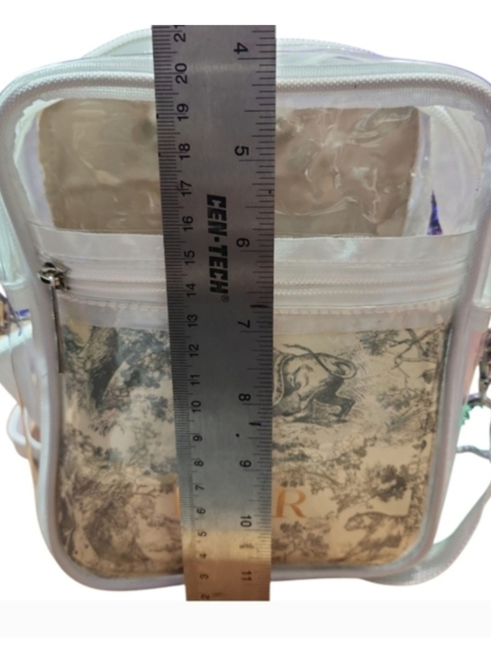 Dior Women's White Green Toile Crossbody Bag - Picture 13 of 14